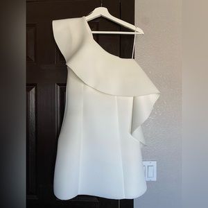 ASOS White Off The Shoulder Scuba Cocktail Dress